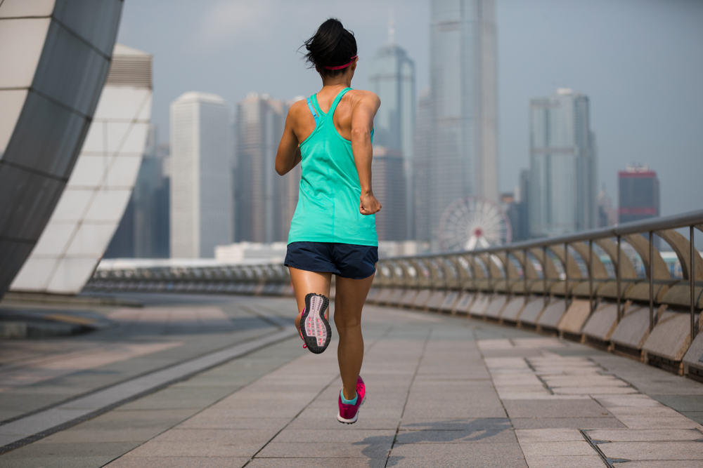 Healthy,Lifestyle,Woman,Runner,Running,At,Hong,Kong