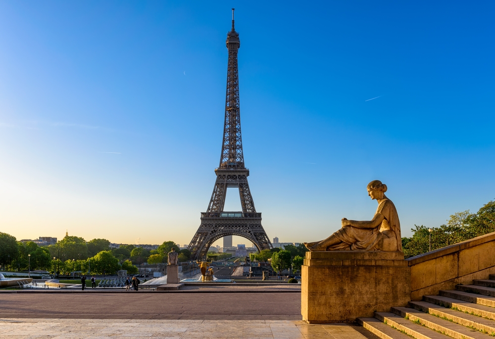 View,Of,Eiffel,Tower,From,Jardins,Du,Trocadero,In,Paris,