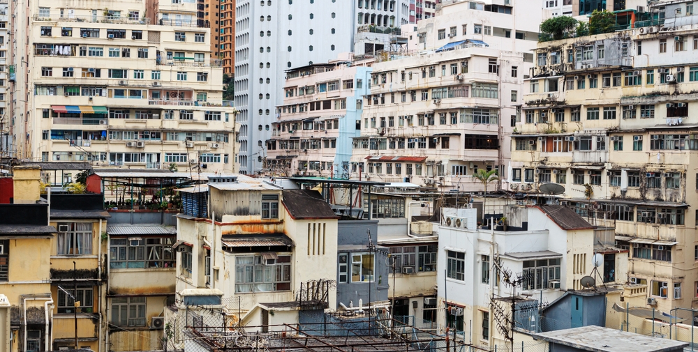 Rooftop,Slums,(houses),And,Old,Buildings,Of,Causeway,Bay,,Hong